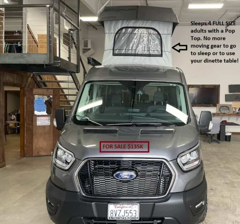 2022 AWD Ford Transit Crew Weekender Pop Top Camper - Vanlife Trader